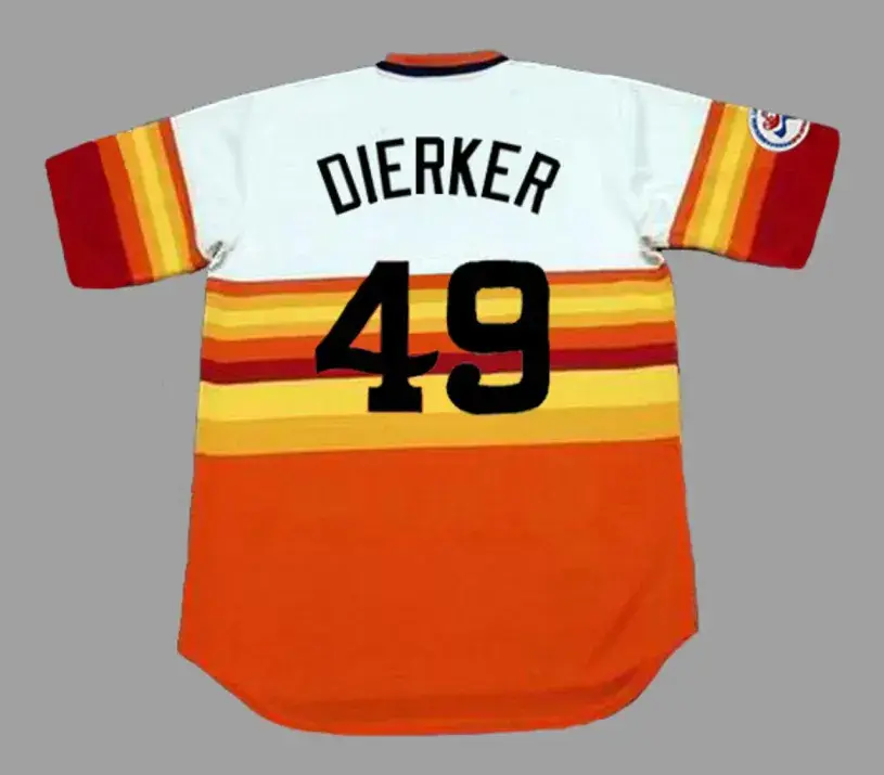 LARRY DIERKER Houston Astros 1976 Majestic Cooperstown Home Baseball Jersey 