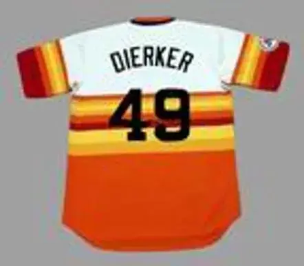 LARRY DIERKER Houston Astros 1976 Majestic Cooperstown Home Baseball Jersey 