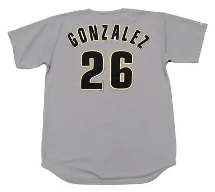LUIS GONZALEZ Houston Astros 1997 Majestic Throwback Away Baseball Jersey 