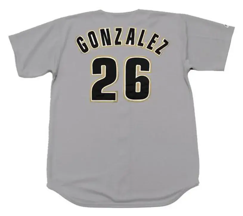 LUIS GONZALEZ Houston Astros 1997 Majestic Throwback Away Baseball Jersey 