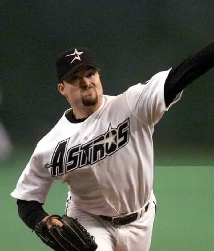 MIKE HAMPTON Houston Astros 1994 Home Majestic Baseball Throwback Jersey 