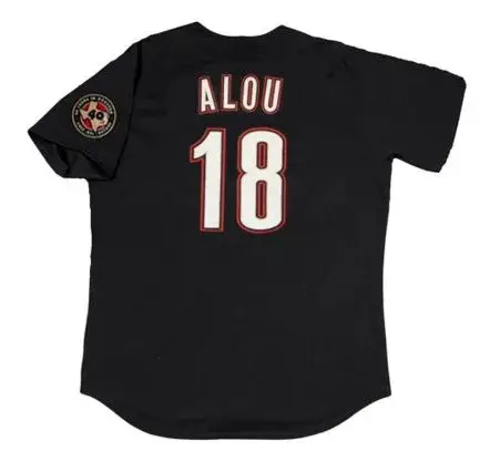MOISES ALOU Houston Astros 2001 Alternate Majestic Baseball Throwback Jersey 