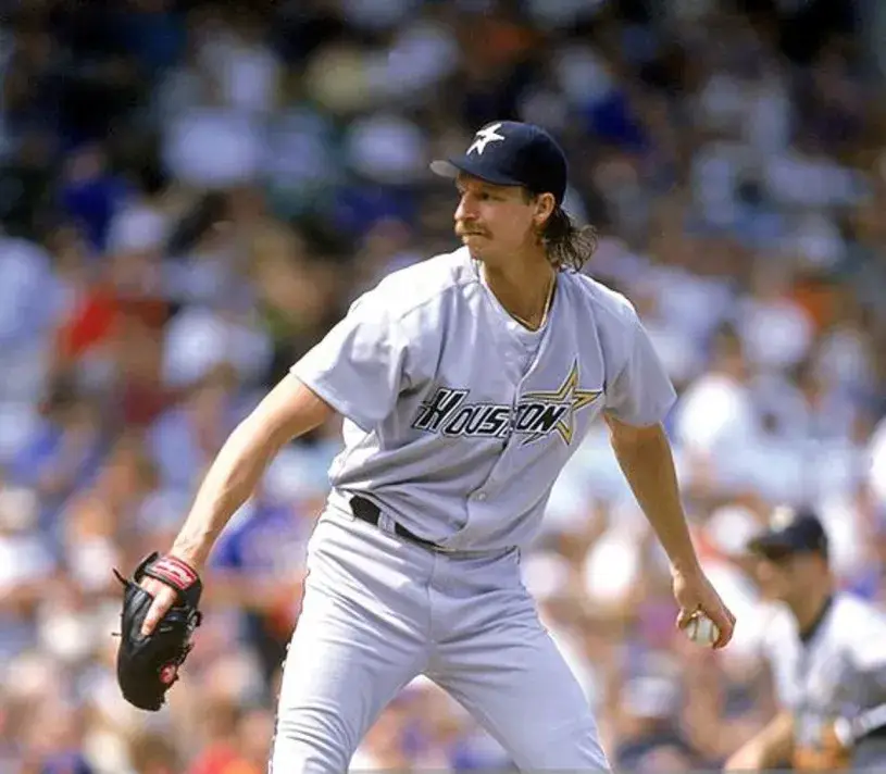 RANDY JOHNSON Houston Astros 1998 Majestic Throwback Away Baseball Jersey 