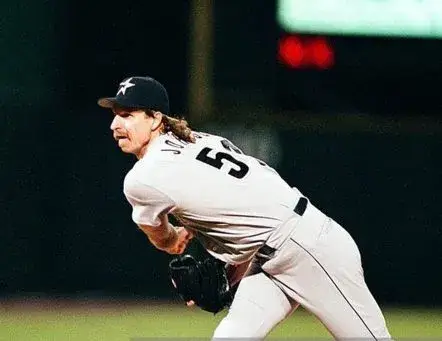 RANDY JOHNSON Houston Astros 1998 Majestic Throwback Away Baseball Jersey 