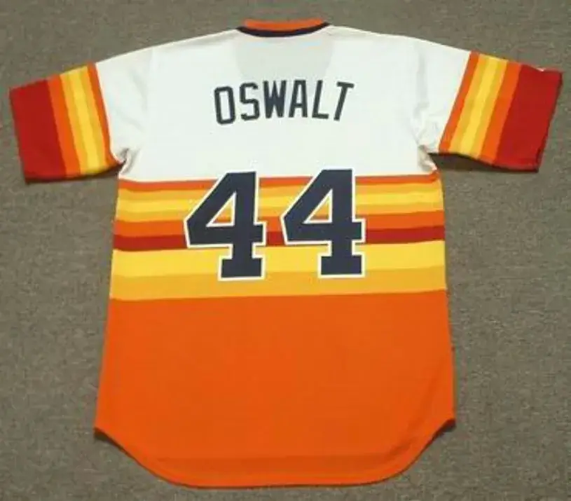 ROY OSWALT Houston Astros 1980’s Majestic Cooperstown Throwback Baseball Jersey 