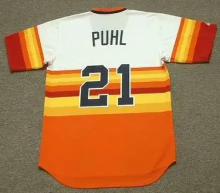TERRY PUHL Houston Astros 1980 Majestic Cooperstown Throwback Baseball Jersey 
