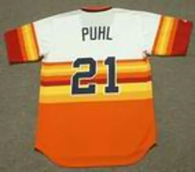 TERRY PUHL Houston Astros 1980 Majestic Cooperstown Throwback Baseball Jersey 