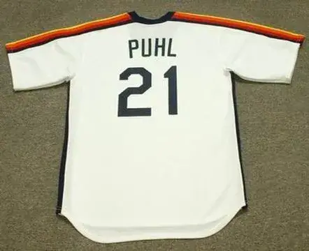 TERRY PUHL Houston Astros 1984 Majestic Cooperstown Throwback Baseball Jersey 