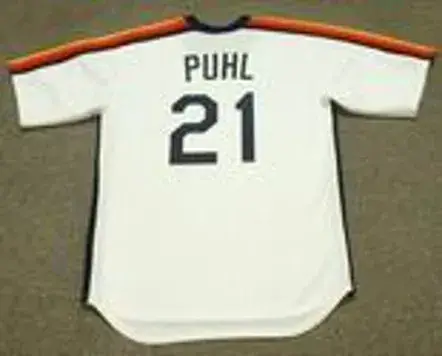 TERRY PUHL Houston Astros 1984 Majestic Cooperstown Throwback Baseball Jersey 