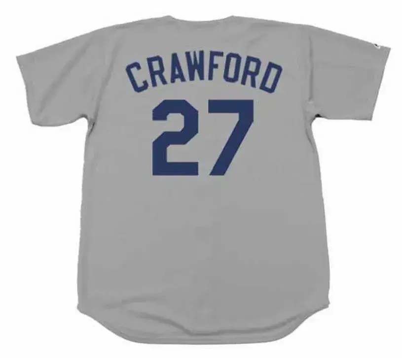 WILLIE CRAWFORD Los Angeles Dodgers 1974 Away Majestic Throwback Baseball Jersey 