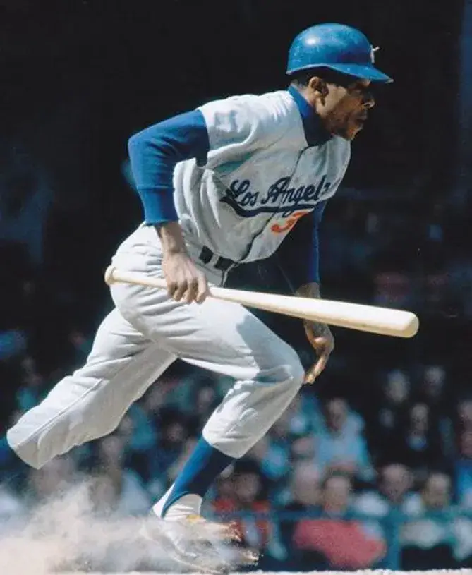 WILLIE DAVIS Los Angeles Dodgers 1969 Away Majestic Throwback  Baseball Jersey 