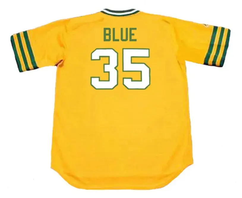VIDA BLUE Oakland Athletics 1972 Majestic Cooperstown Throwback Baseball Jersey