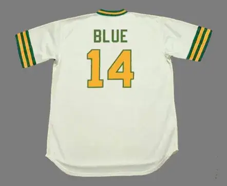 VIDA BLUE Oakland Athletics 1973 Home Majestic Throwback Baseball Jersey 
