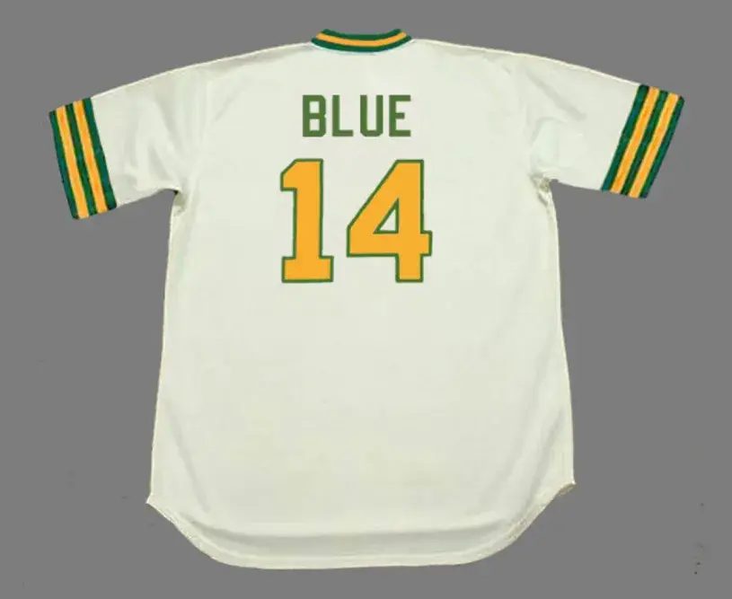 VIDA BLUE Oakland Athletics 1973 Home Majestic Throwback Baseball Jersey 