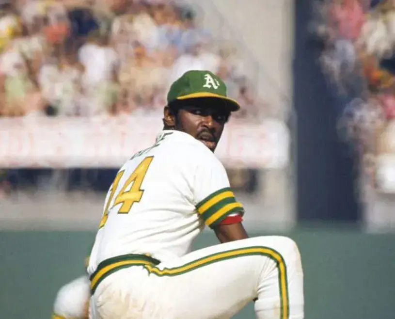 VIDA BLUE Oakland Athletics 1973 Home Majestic Throwback Baseball Jersey 