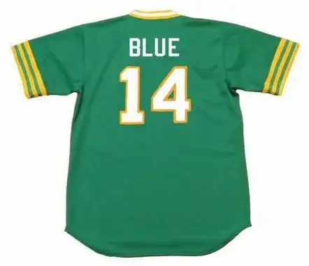 VIDA BLUE Oakland Athletics 1973 Majestic Cooperstown Away Baseball Jersey 