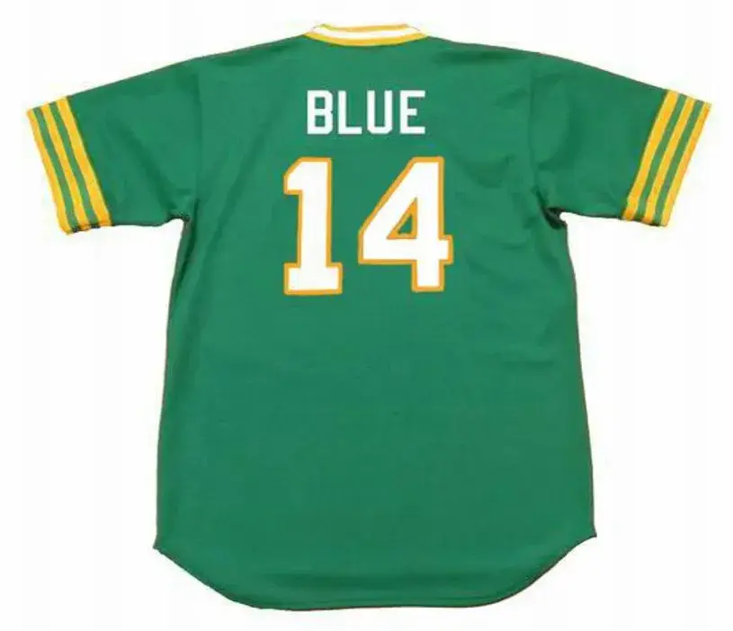 VIDA BLUE Oakland Athletics 1973 Majestic Cooperstown Away Baseball Jersey 