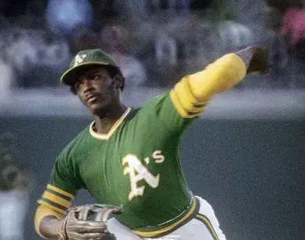VIDA BLUE Oakland Athletics 1973 Majestic Cooperstown Away Baseball Jersey 