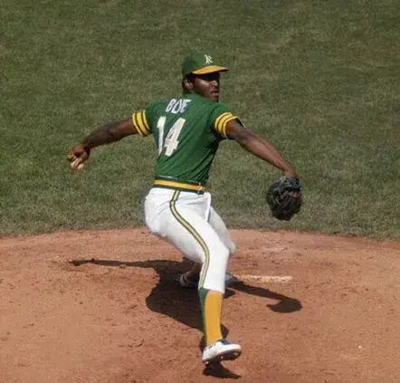 VIDA BLUE Oakland Athletics 1973 Majestic Cooperstown Away Baseball Jersey 