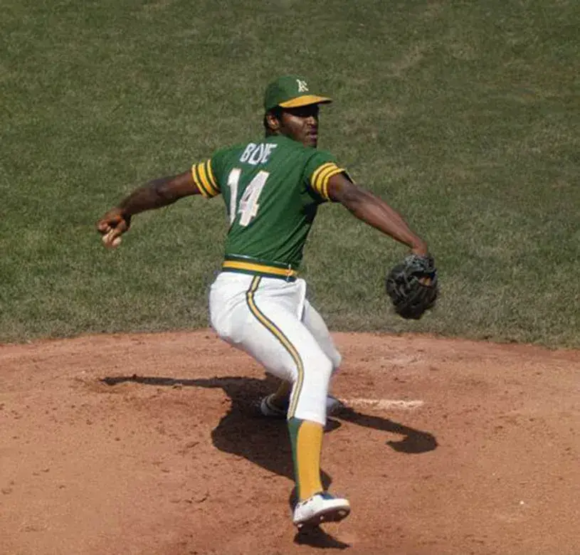 VIDA BLUE Oakland Athletics 1973 Majestic Cooperstown Away Baseball Jersey 