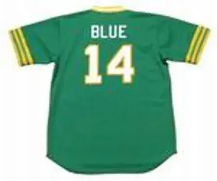 VIDA BLUE Oakland Athletics 1973 Majestic Cooperstown Away Baseball Jersey 