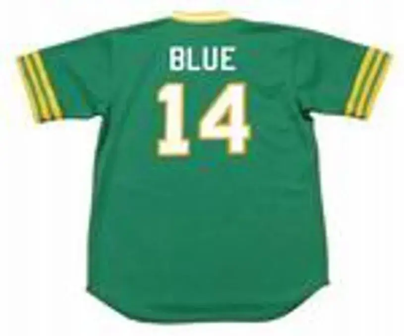 VIDA BLUE Oakland Athletics 1973 Majestic Cooperstown Away Baseball Jersey 