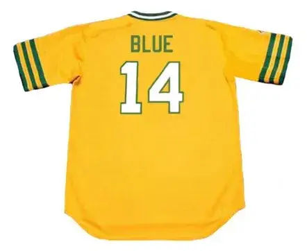 VIDA BLUE Oakland Athletics 1973 Majestic Throwback Baseball Jersey 