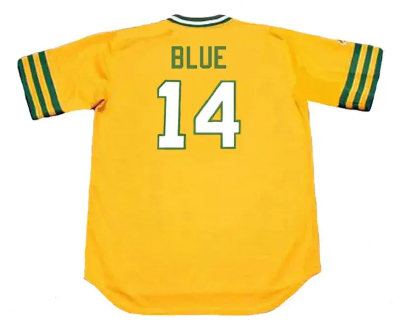 VIDA BLUE Oakland Athletics 1973 Majestic Throwback Baseball Jersey 
