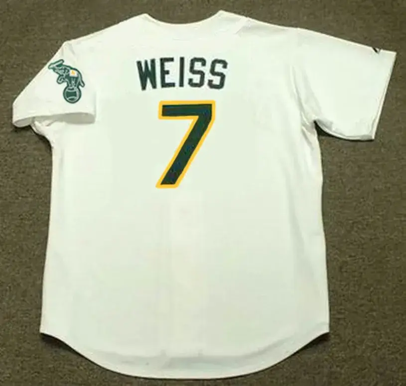 WALT WEISS Oakland Athletics 1989 Home Majestic Baseball Throwback Jersey 