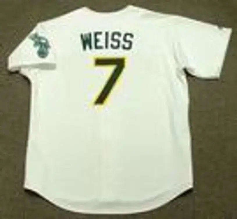 WALT WEISS Oakland Athletics 1989 Home Majestic Baseball Throwback Jersey 