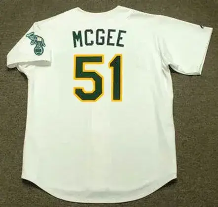 WILLIE McGEE Oakland Athletics 1990 Home Majestic Baseball Throwback Jersey 
