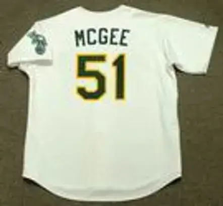 WILLIE McGEE Oakland Athletics 1990 Home Majestic Baseball Throwback Jersey 