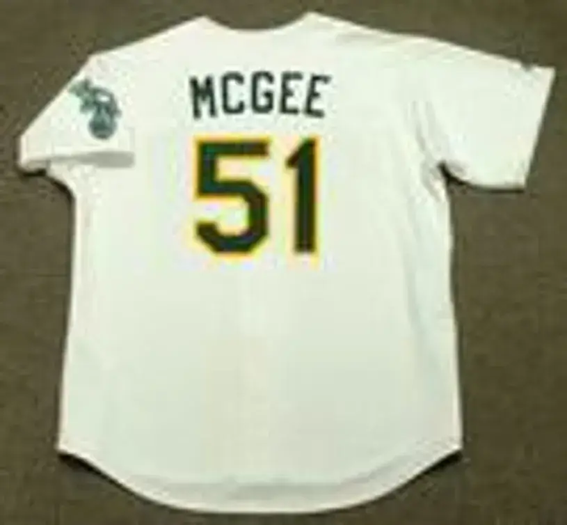 WILLIE McGEE Oakland Athletics 1990 Home Majestic Baseball Throwback Jersey 