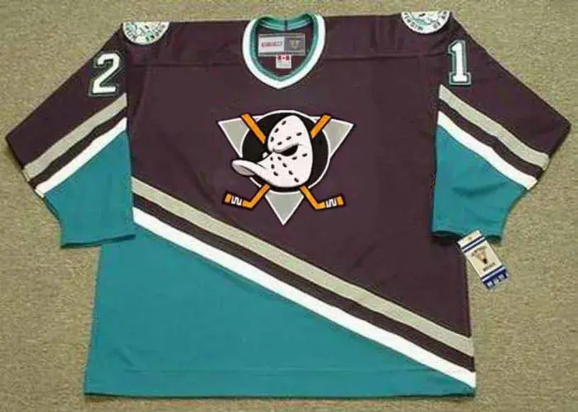 DAN BYLSMA Anaheim Mighty Ducks 2003 Away CCM NHL Vintage Throwback Jersey