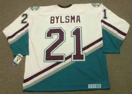 DAN BYLSMA Anaheim Mighty Ducks 2003 Home CCM NHL Vintage Throwback Jersey 