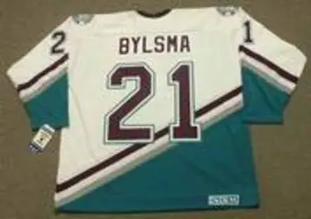 DAN BYLSMA Anaheim Mighty Ducks 2003 Home CCM NHL Vintage Throwback Jersey 