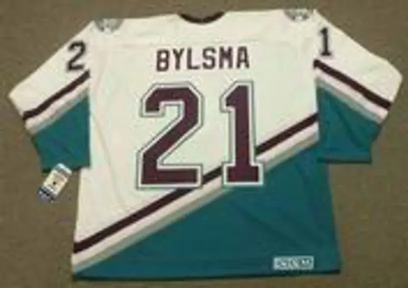 DAN BYLSMA Anaheim Mighty Ducks 2003 Home CCM NHL Vintage Throwback Jersey 