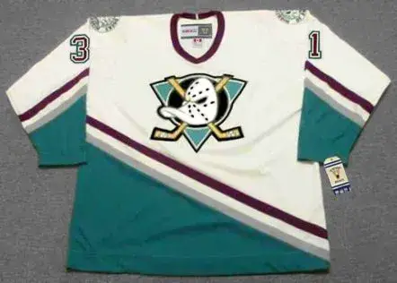GUY HEBERT Anaheim Mighty Ducks 1995 Home CCM NHL Vintage Throwback Jersey