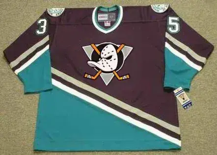 JEAN-SEBASTIEN GIGUERE Anaheim Mighty Ducks 2003 Away CCM Vintage Throwback Jersey