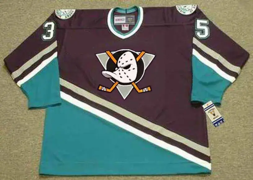 JEAN-SEBASTIEN GIGUERE Anaheim Mighty Ducks 2003 Away CCM Vintage Throwback Jersey