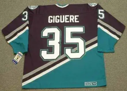 JEAN-SEBASTIEN GIGUERE Anaheim Mighty Ducks 2003 Away CCM Vintage Throwback Jersey 