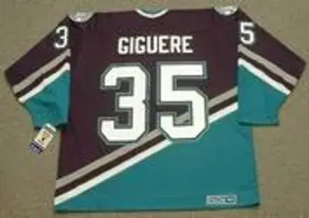 JEAN-SEBASTIEN GIGUERE Anaheim Mighty Ducks 2003 Away CCM Vintage Throwback Jersey 