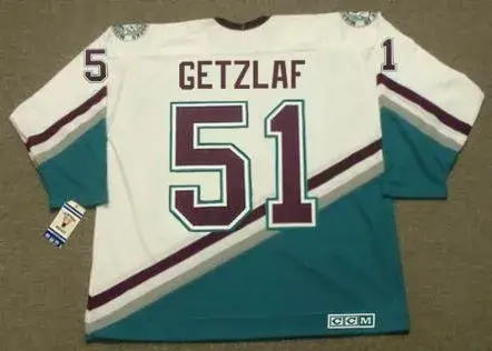 RYAN GETZLAF Anaheim Mighty Ducks 2005 Away CCM NHL Vintage Throwback Jersey 