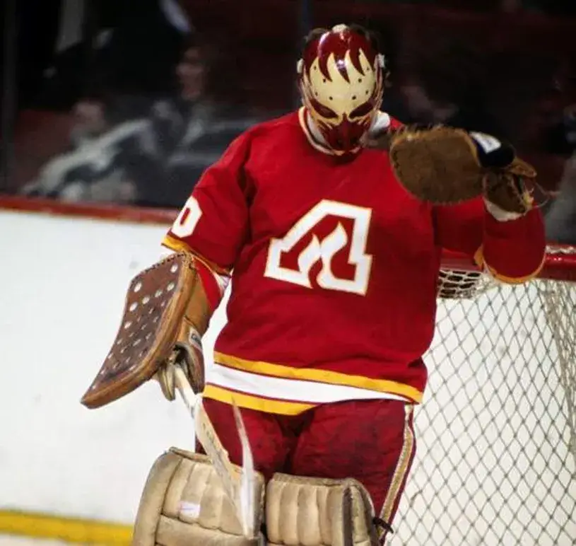 DAN BOUCHARD Atlanta Flames 1978 CCM Vintage Throwback Away NHL Hockey Jersey 