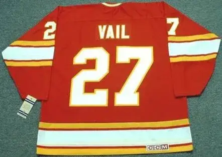 ERIC VAIL Atlanta Flames 1977 CCM Vintage Throwback Away NHL Hockey Jersey 