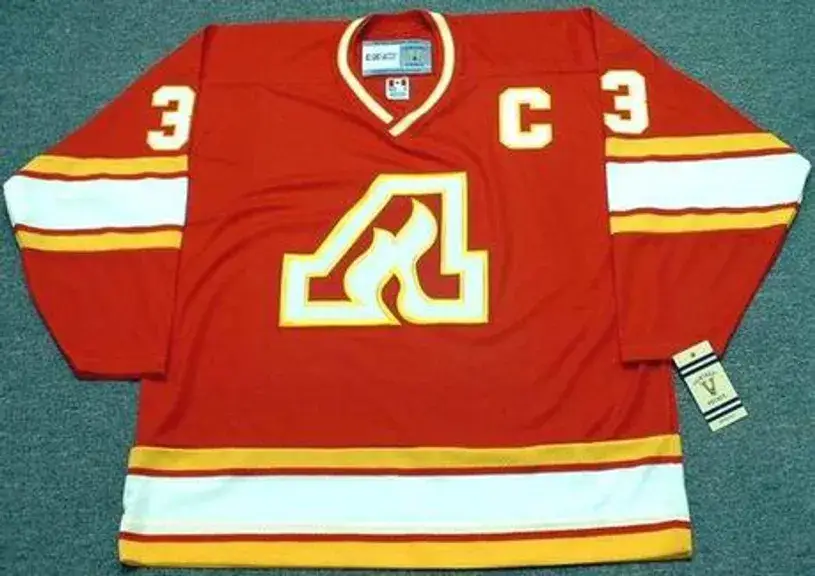PAT QUINN Atlanta Flames 1976 CCM Vintage Throwback Away NHL Hockey Jersey