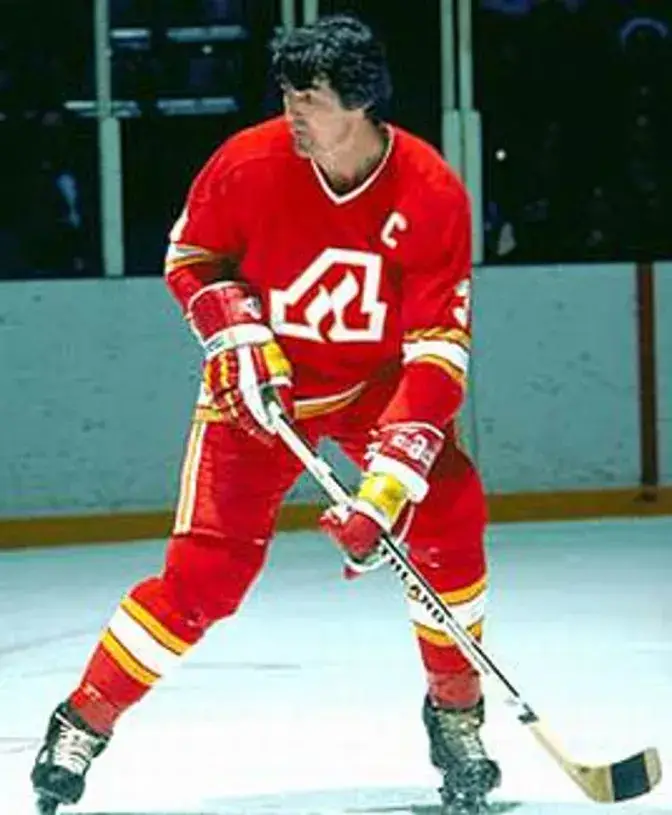 PAT QUINN Atlanta Flames 1976 CCM Vintage Throwback Away NHL Hockey Jersey 