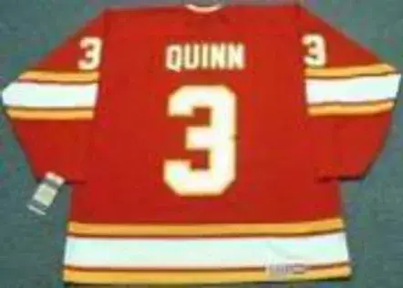PAT QUINN Atlanta Flames 1976 CCM Vintage Throwback Away NHL Hockey Jersey 