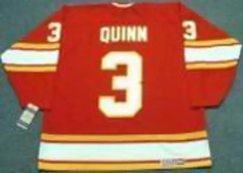 PAT QUINN Atlanta Flames 1976 CCM Vintage Throwback Away NHL Hockey Jersey 