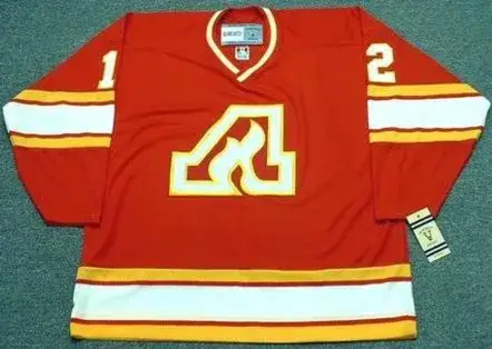 TOM LYSIAK Atlanta Flames 1977 CCM Vintage Throwback Away NHL Hockey Jersey